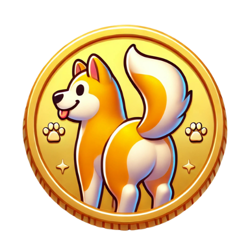 Cute dog tail coin - playful dog tail on a coin